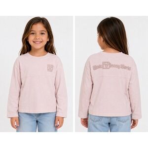 Disney Parks Walt Disney World Spirit Jersey Pink Glitter Puff Print Medium kids